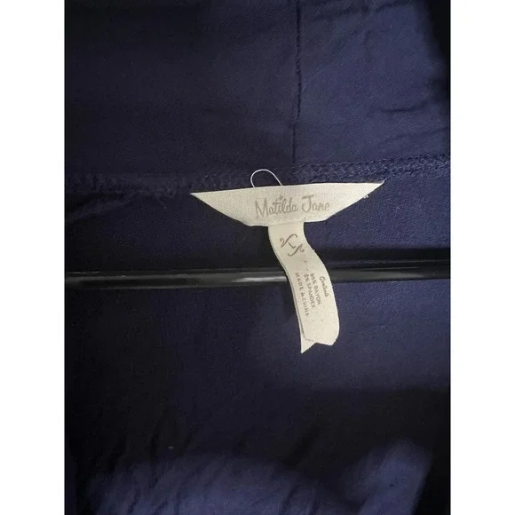 Matilda Jane Women's Large Dark Blue Long Sleeve Pockets Minimal Capsule Boho - Picture 3 of 5